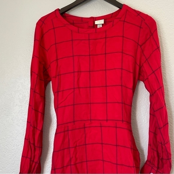 A NEW DAY Red Windowpane Plaid Dress - Picture 2 of 10